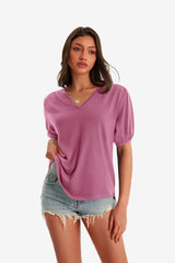 Womens Bean Paste Summer Puff Short Sleeve T Shirts | CicyBell