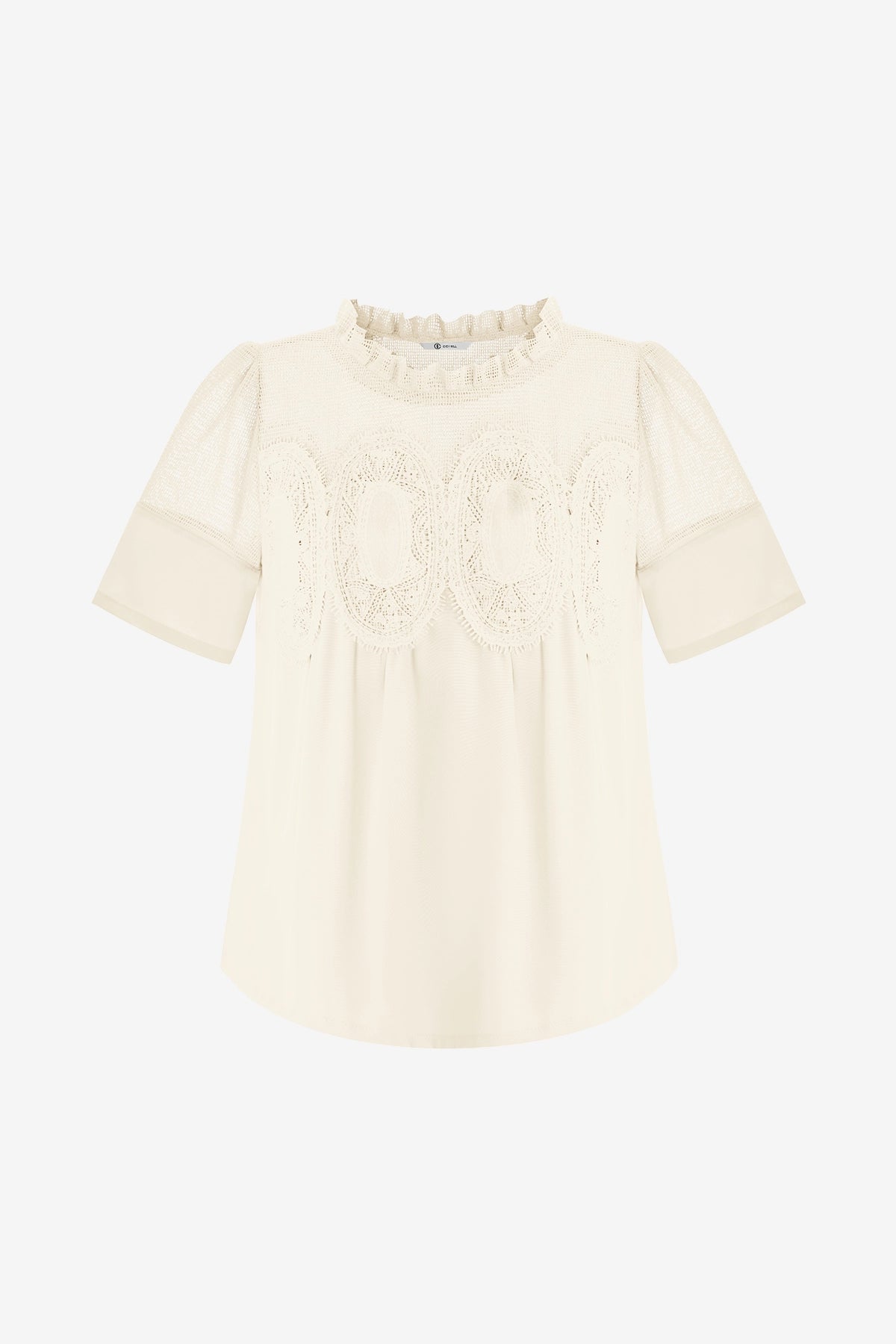 Womens Beige Flowy Lace Blouses | CicyBell