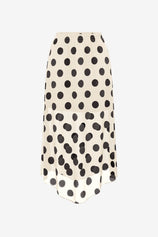 Womens Beige Summer Polka Dots Midi Skirt | CicyBell