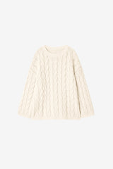 Womens Beige Oversized Cable Knit Sweaters | CicyBell
