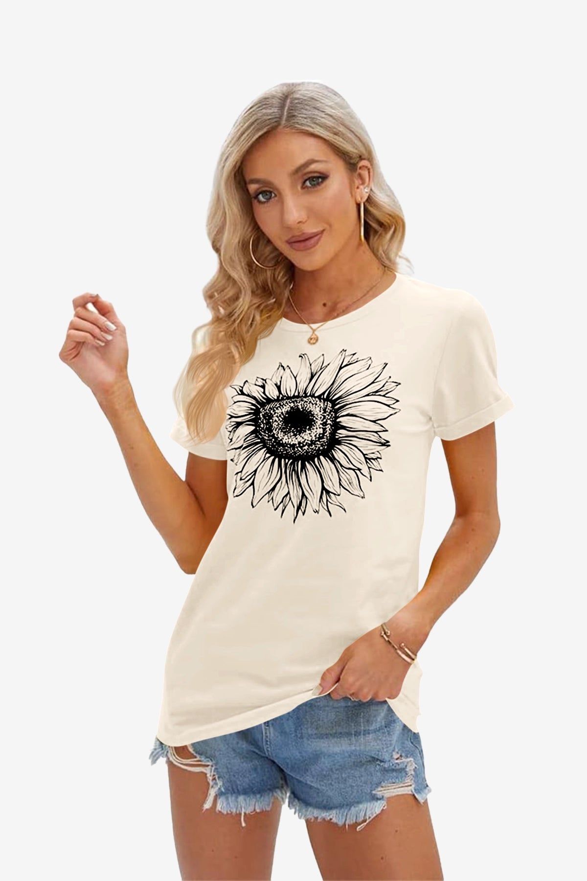 Cicy Bell Women's Sunflower Graphic T-Shirt.1