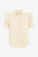 Womens Beige Babydoll Button Down Shirts | CicyBell