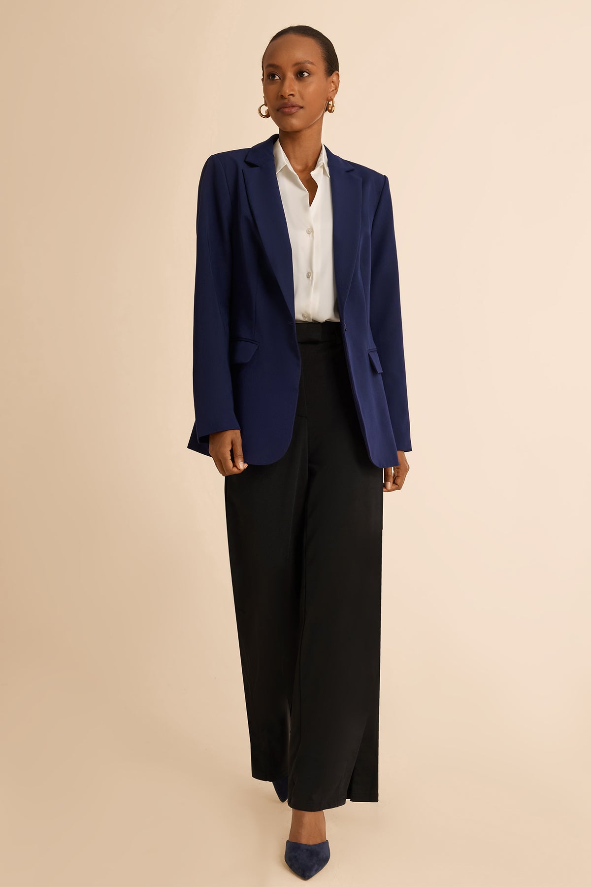 Cicy Bell Womens Black Casual Work Blazers