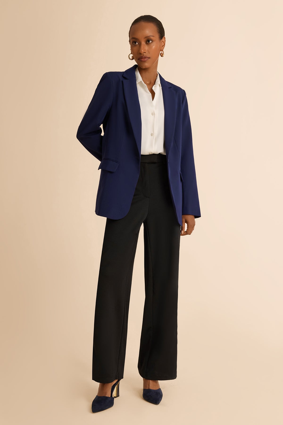 Cicy Bell Womens Black Casual Work Blazers