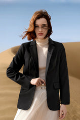 Cicy Bell Womens Black Casual Work Blazers