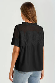 Womens Black Flowy Lace Blouses | CicyBell