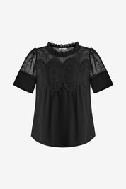 Womens Black Flowy Lace Blouses | CicyBell