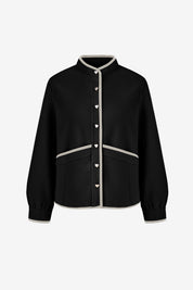 Womens Black Button Down Bomber Jackets | CicyBell