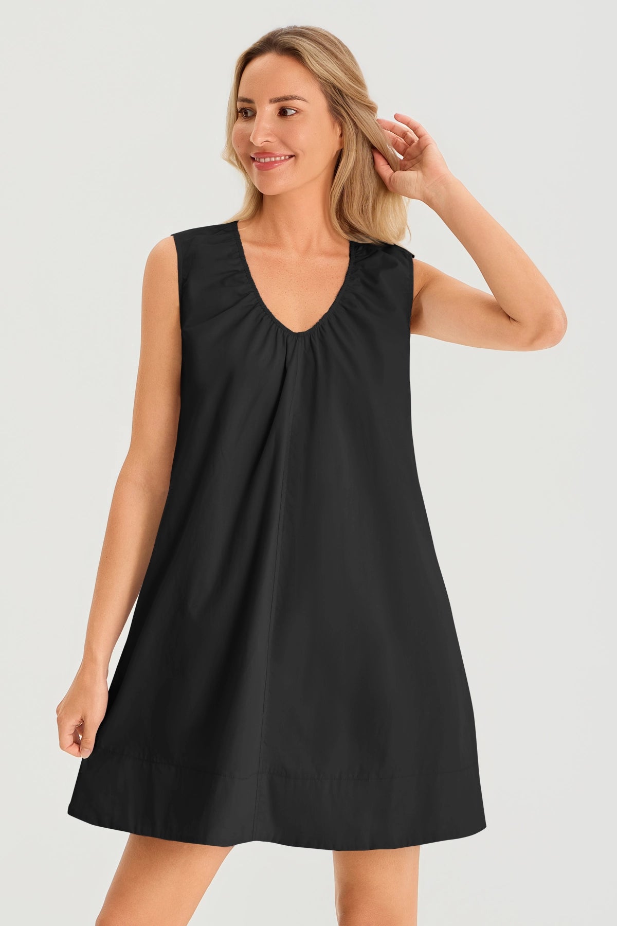 Womens Black Babydoll Tank Mini Dress