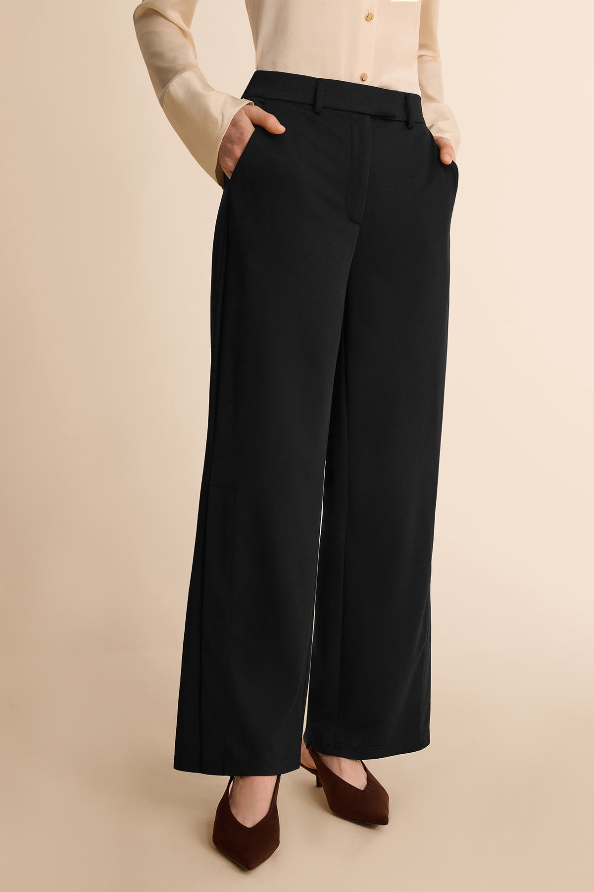 Cicy Bell Womens Black Dress Pants Black / Large