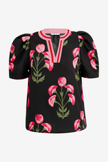 Womens Black Summer Puff Sleeve Blouses  | CicyBell