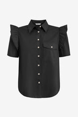 Womens Black Babydoll Button Down Shirts | CicyBell