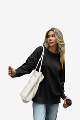 Womens Black Casual Long Sleeve Sweaters | CicyBell