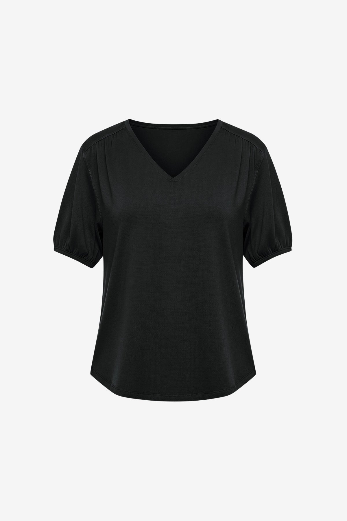 Womens Black Summer Puff Short Sleeve T Shirts | CicyBell