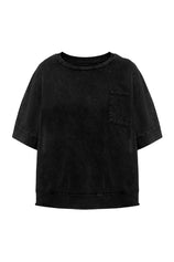 Womens Black Cropped Oversized Tshirt | CicyBell