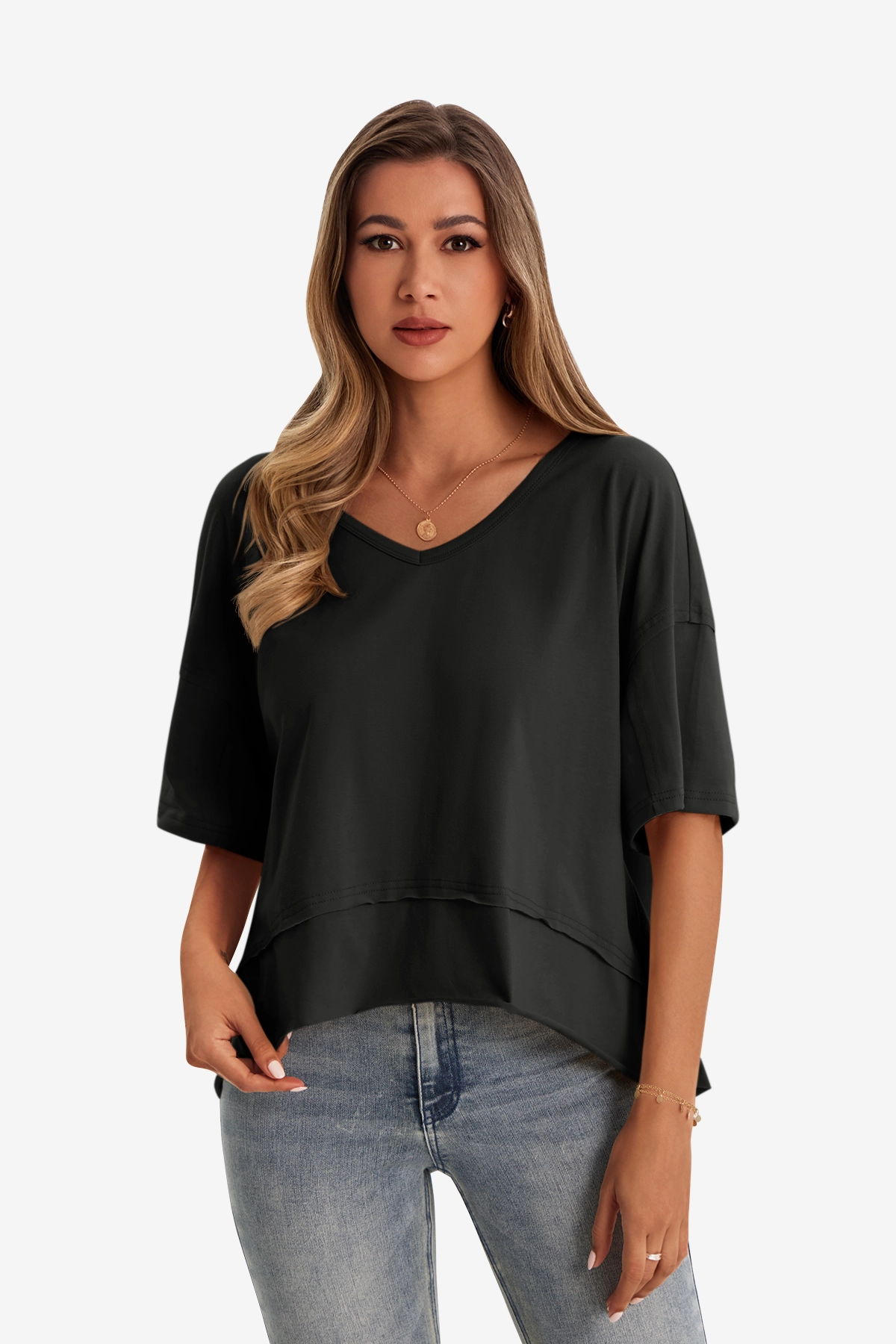 Womens Black Oversized T-Shirts | CicyBell