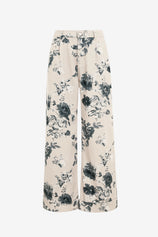 Women's Black&White Floral Baggy Wide Leg Jeans | CicyBell