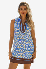 Womens Blue Summer Floral Printed Mini Dress  | CicyBell