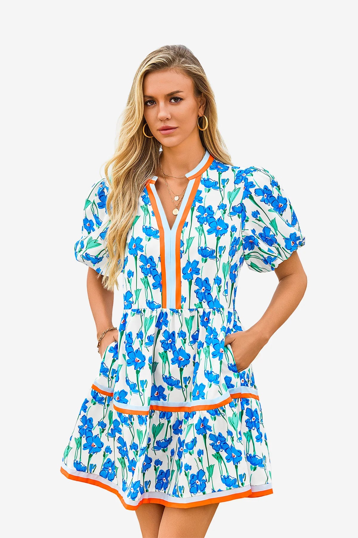 Cicy Bell Women's V-Neck Floral Mini Dress1