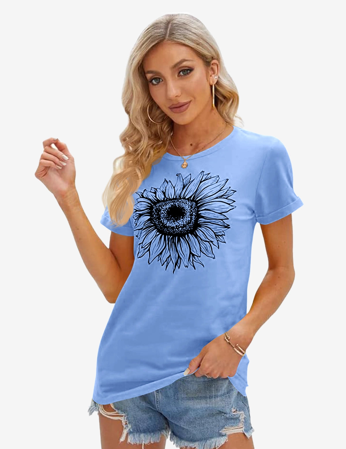 Cicy Bell Women's Sunflower Graphic T-Shirt1