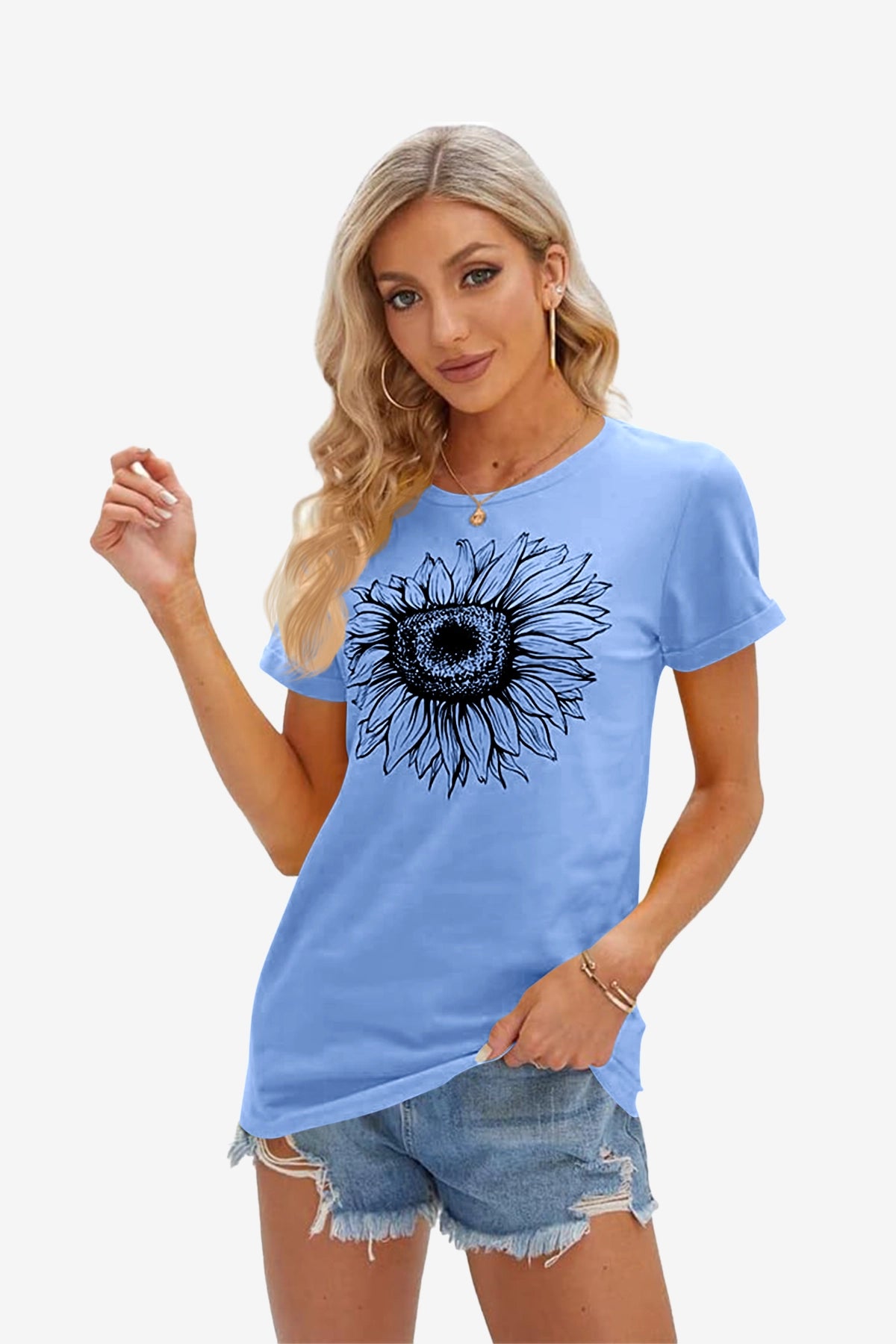 Cicy Bell Women's Sunflower Graphic T-Shirt1