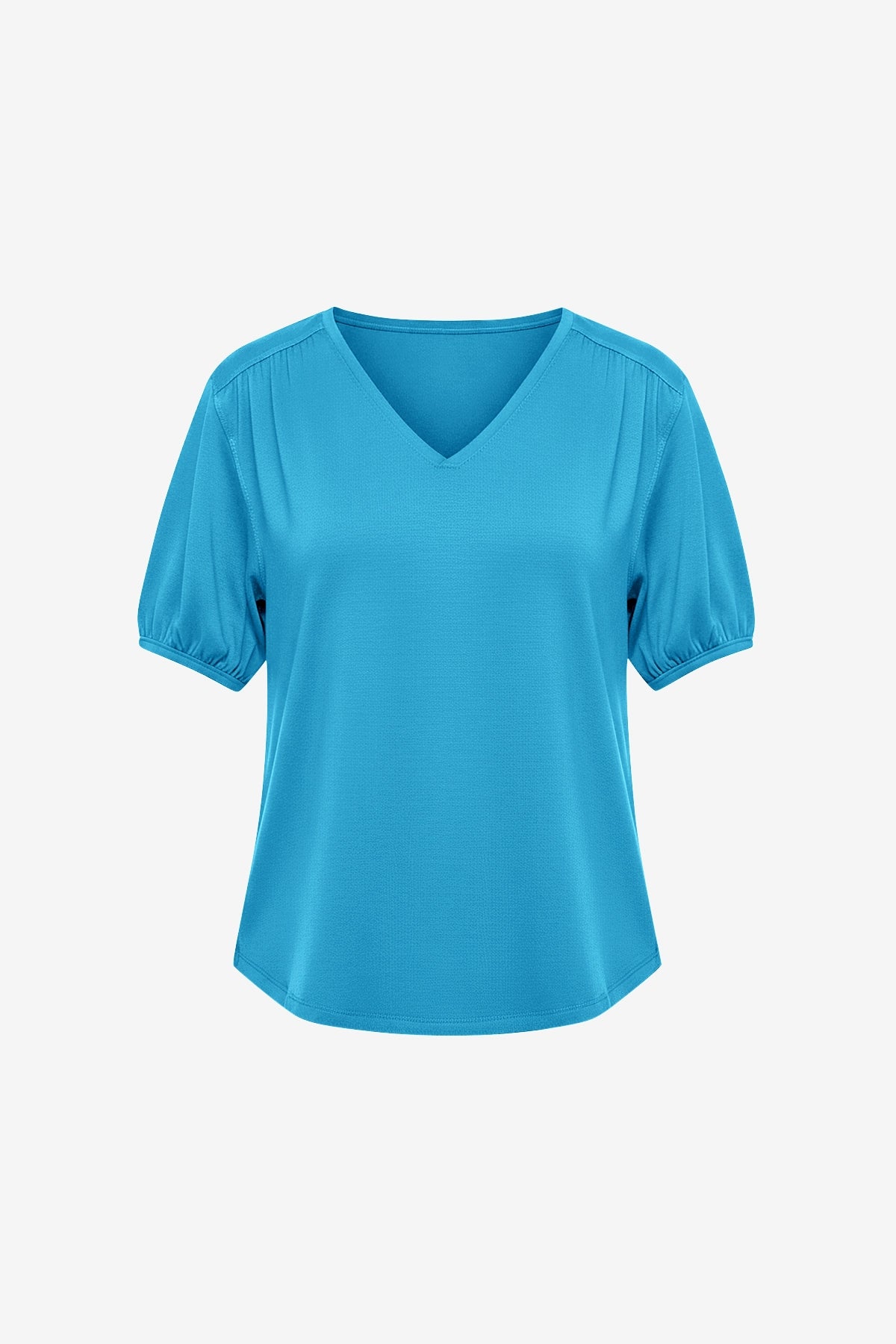Womens Blue Summer Puff Short Sleeve T Shirts | CicyBell