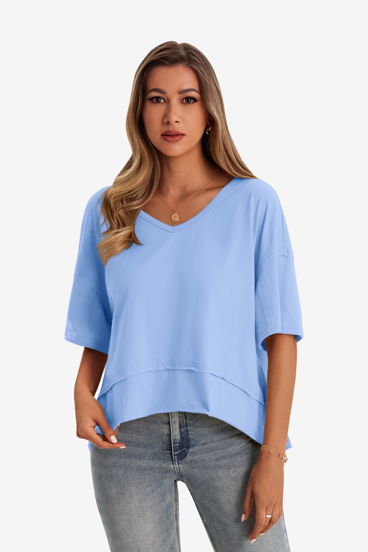 Womens Blue Oversized T-Shirts | CicyBell