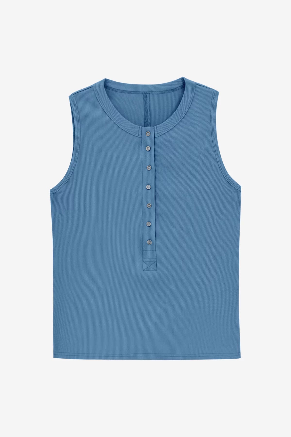 Womens Blue Henley Tank Tops | CicyBell