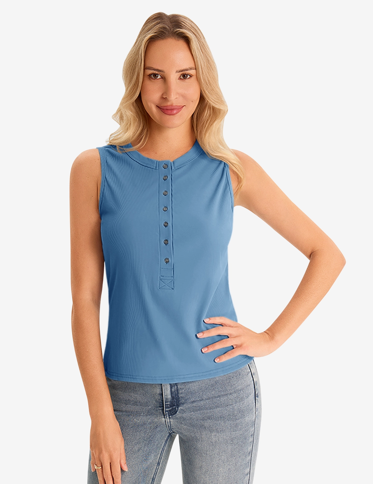  Cicy Bell Women's Henley Tank Top1