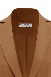 CICY BELL 0521 Womens Brown Casual Work Blazers