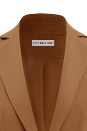 CICY BELL 0521 Womens Brown Casual Work Blazers