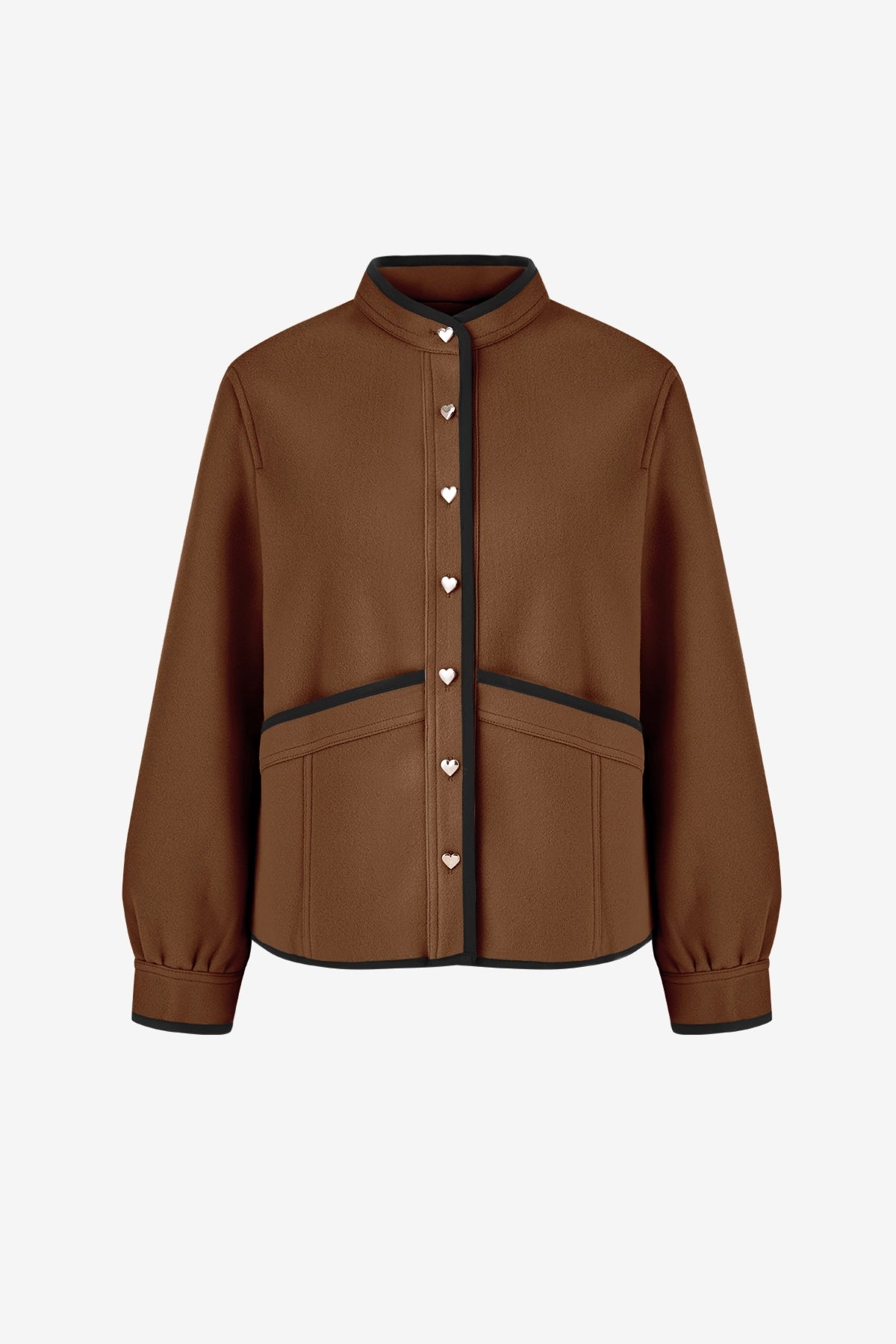 Womens Brown Button Down Bomber Jackets | CicyBell