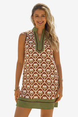 Womens Brown Summer Floral Printed Mini Dress  | CicyBell