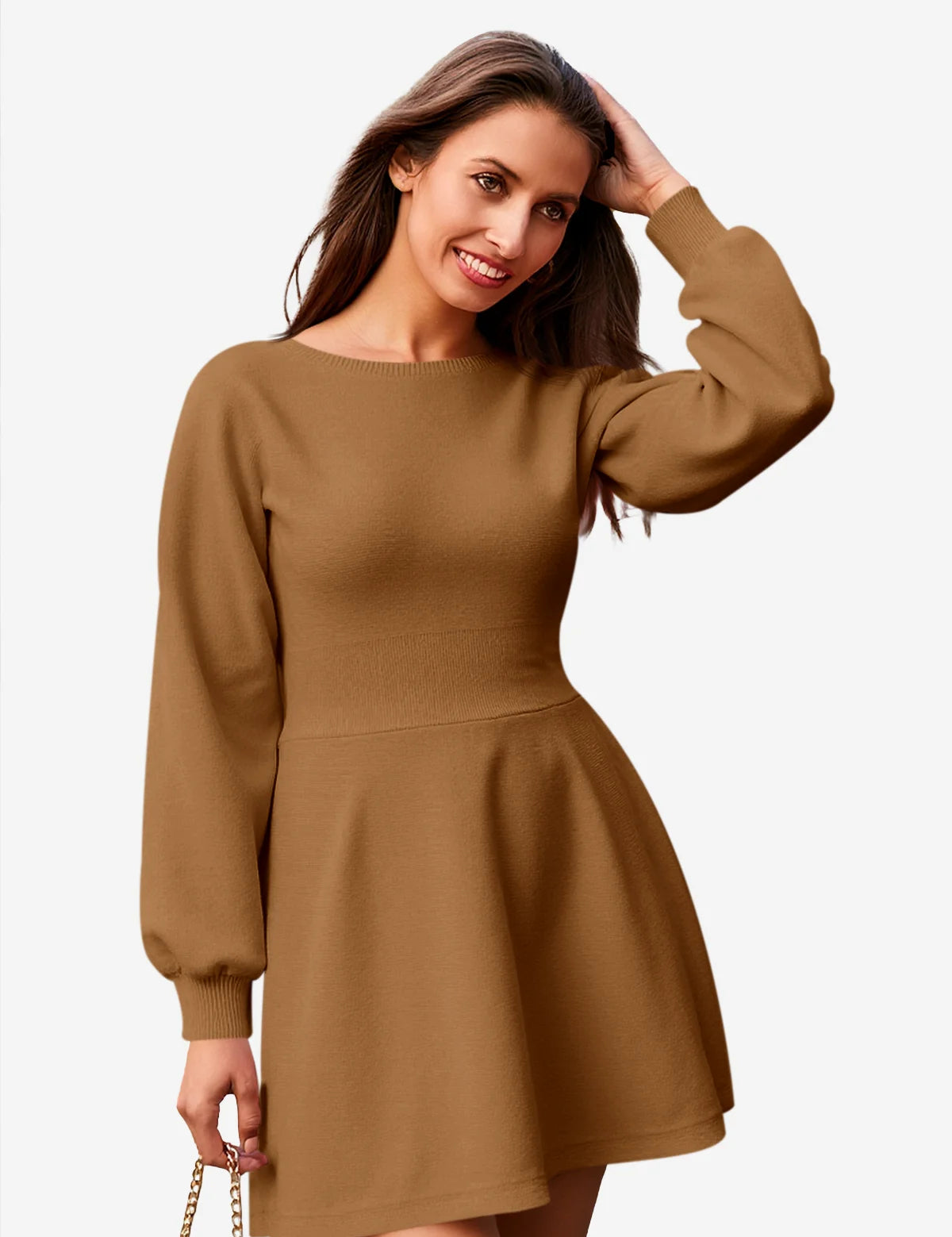 Cicy Bell Women's Puff Sleeve Sweater Dress1