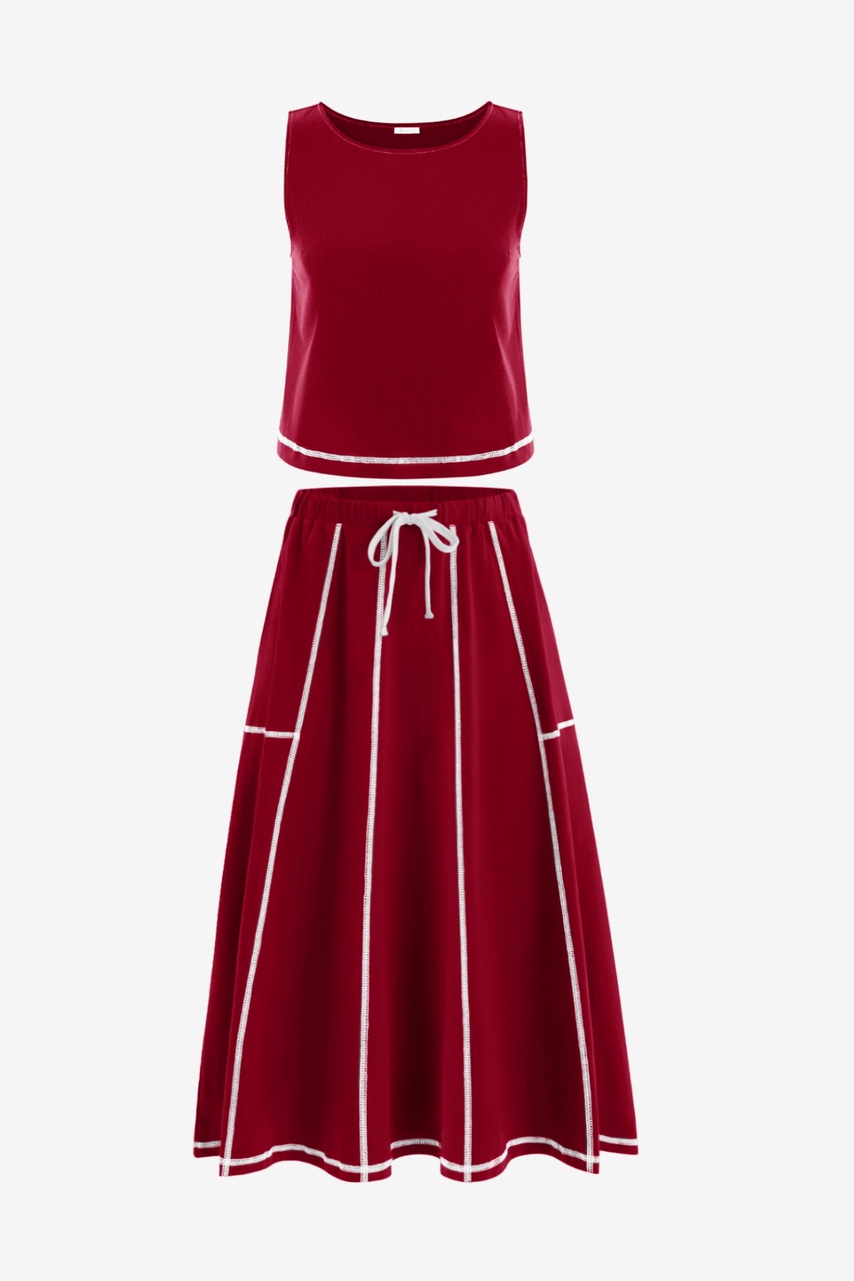 Womens Burgundy Summer 2 Piece Outfits | CicyBell