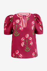 Womens Burgundy Summer Puff Sleeve Blouses  | CicyBell