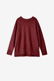 Womens Burgundy Casual Long Sleeve Sweaters | CicyBell