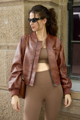 Cicy Bell Womens Caramel Bomber Jackets