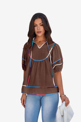 Womens Coffee Summer Babydoll Tops | CicyBell