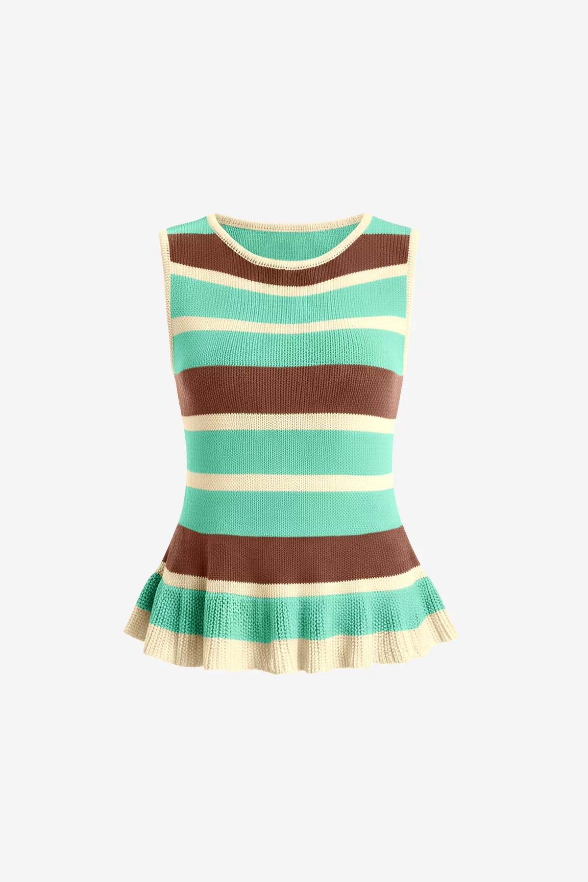 Womens Cyan Blue Striped Sweater Vest | CicyBell