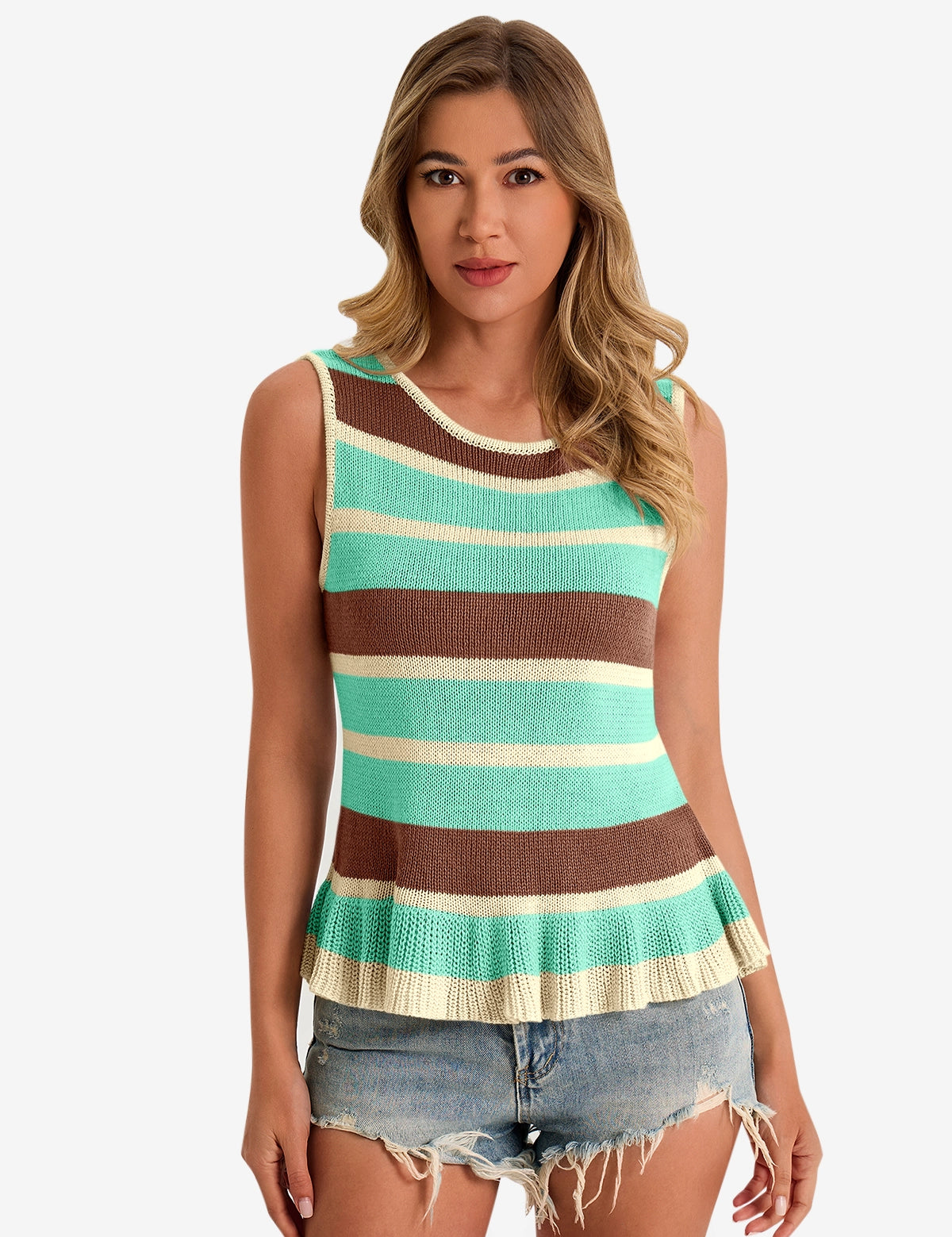 Cicy Bell Women's Striped Sweater Vest1