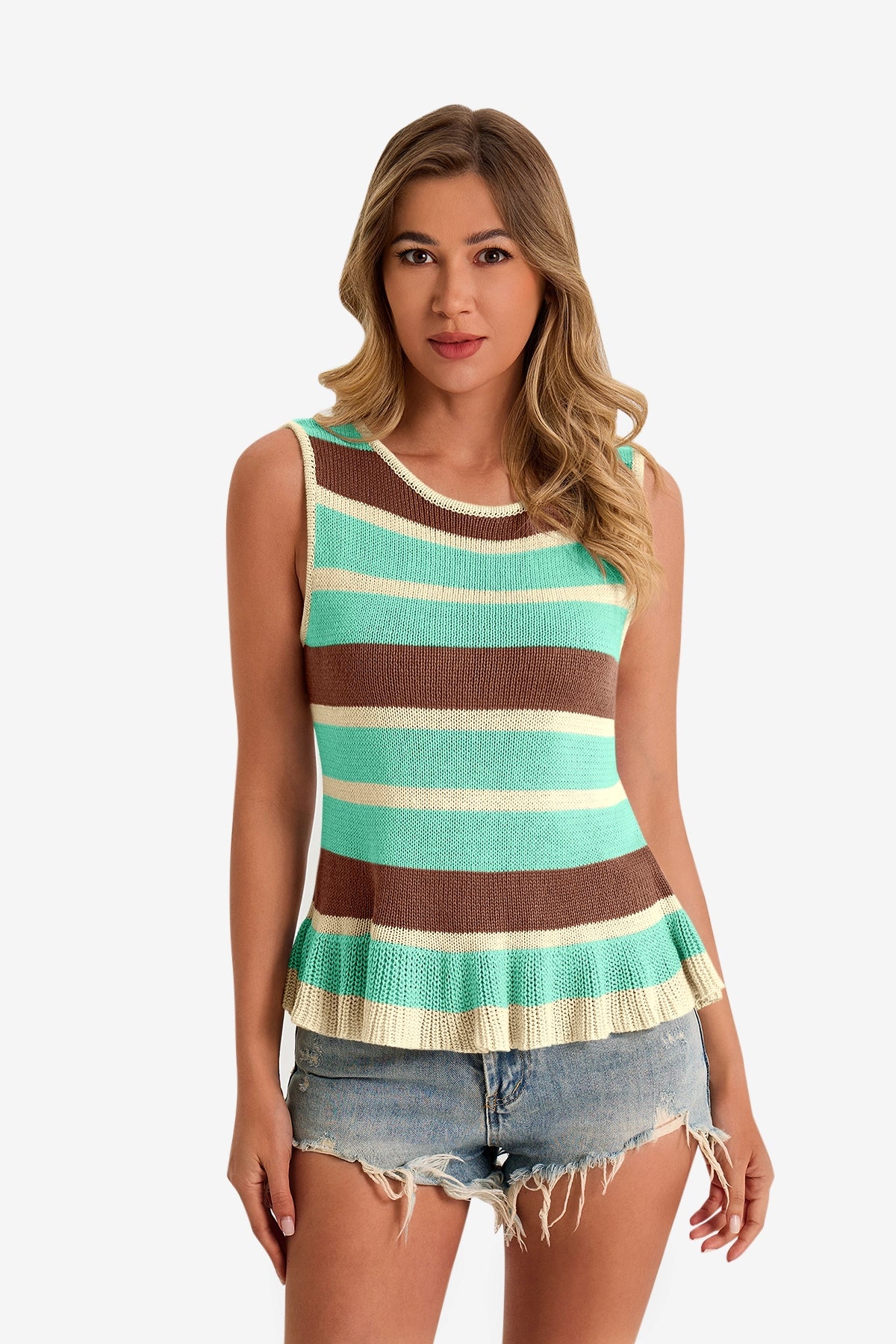 Cicy Bell Women's Striped Sweater Vest1