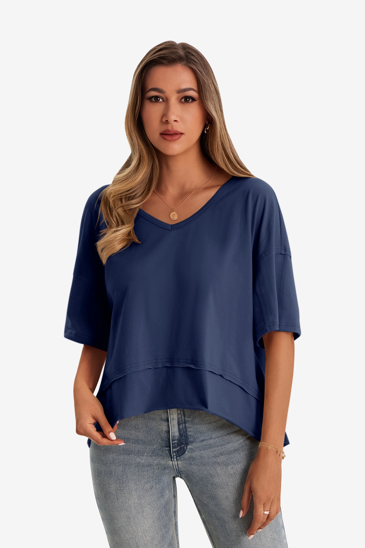 Womens Dark Blue Oversized T-Shirts | CicyBell