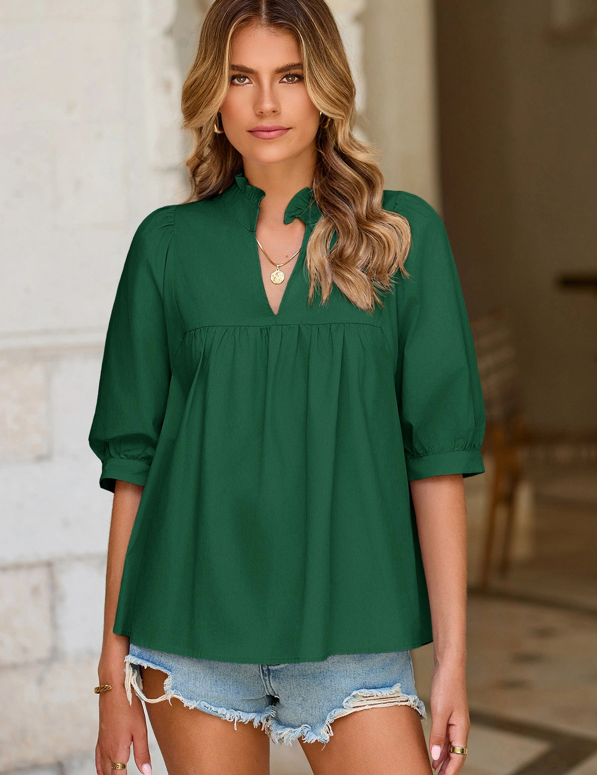 CICYBELL-Women-DarkGreen-Blouses-H4E278-2.webp