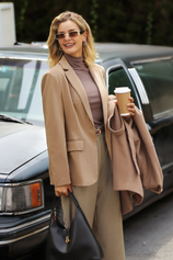 Cicy Bell Womens Dark Khaki Casual Work Blazers