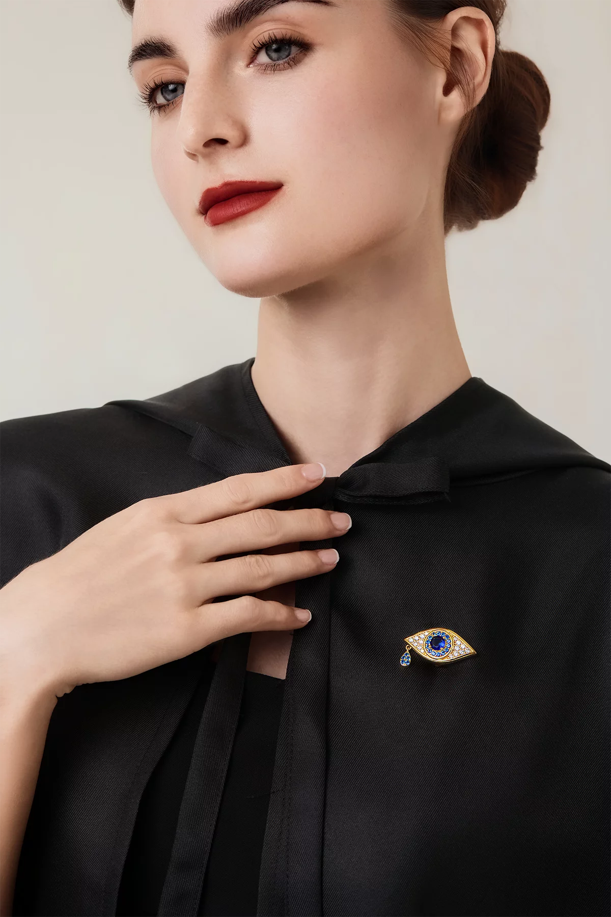 Womens Gold Evil Eye 18K Gold Plated Brooch Pins | CicyBell