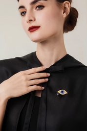 Womens Gold Evil Eye 18K Gold Plated Brooch Pins | CicyBell