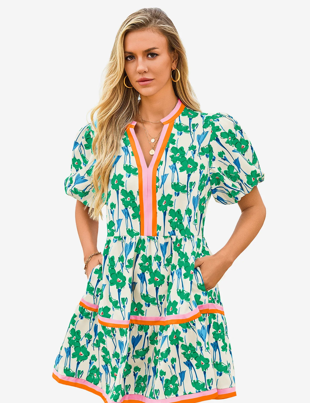 Cicy Bell Women's V-Neck Floral Mini Dress1