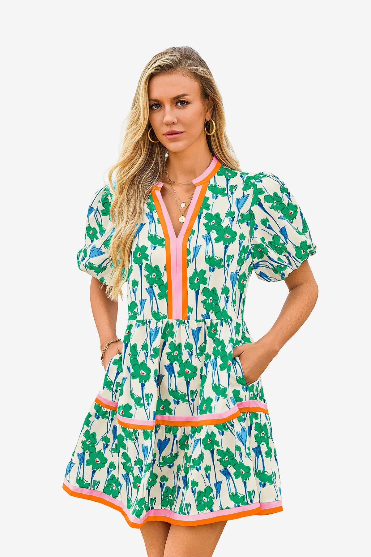 Cicy Bell Women's V-Neck Floral Mini Dress1