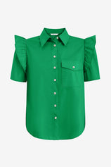 Womens Green Babydoll Button Down Shirts | CicyBell